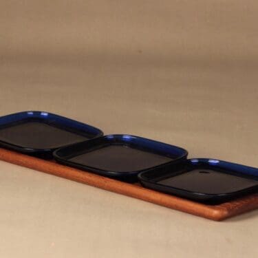 Nuutajärvi 5269 tarjoilukulhot, Teak-alustalla, suunnittelija Kaj Franck, Teak-alustalla