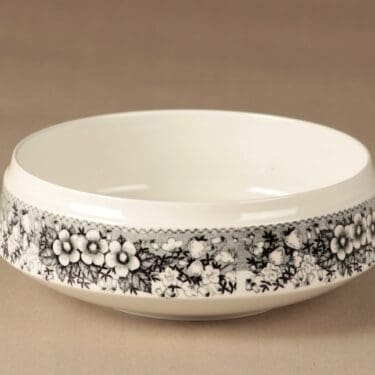 Arabia Talvikki kulho, musta, valkoinen, suunnittelija Raija Uosikkinen,