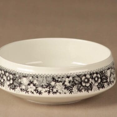 Arabia Talvikki kulho, musta, valkoinen, suunnittelija Raija Uosikkinen,