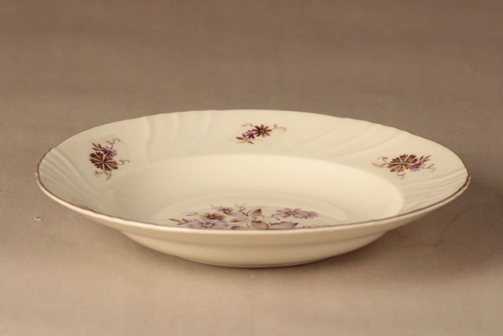 Arabia Raili lautanen, syvä, suunnittelija Svea Granlund, syvä, kukka kuva 2