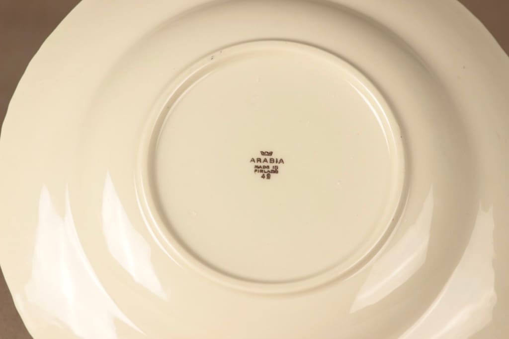 Arabia Raili lautanen, syvä, suunnittelija Svea Granlund, syvä, kukka kuva 3