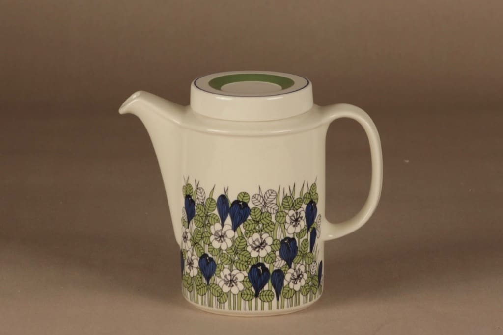 Arabia Krokus kahvikaadin, 1 l, suunnittelija Esteri Tomula, 1 l, kukka, krokus