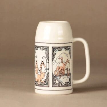 Arabia oluttuoppi, 50 cl, suunnittelija Bosse Österberg, 50 cl, Sauna-aihe