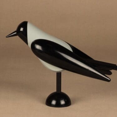 Aarikka harakka, musta, harmaa, suunnittelija Kaija Aarikka,