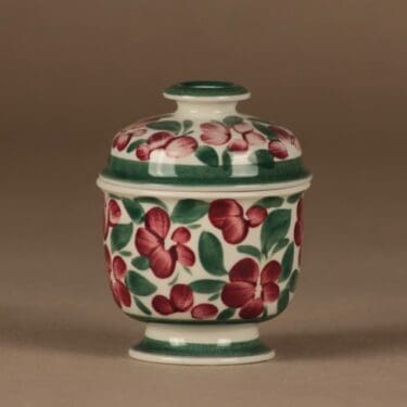 Arabia Purpurijenkka Bonbonnier, käsinmaalattu, suunnittelija Ulla Procope, käsinmaalattu, signeerattu