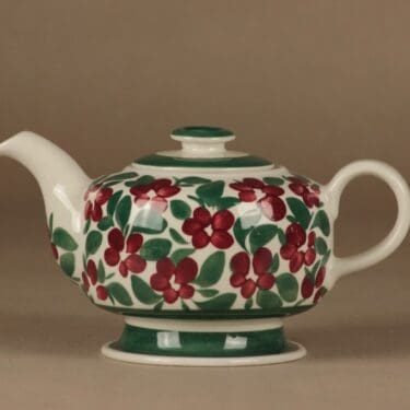 Arabia Purpurijenkka teekaadin, käsinmaalattu, suunnittelija Ulla Procope, käsinmaalattu, signeerattu