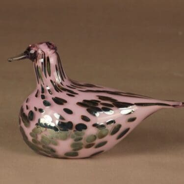 Nuutajärvi lintu , Rubiroosa, suunnittelija Oiva Toikka, Rubiroosa