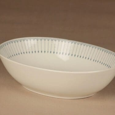 Arabia Heini kulho, valkoinen, harmaa, suunnittelija Raija Uosikkinen, kuparipainokoriste