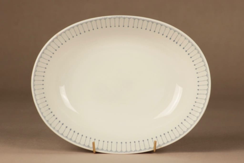 Arabia Heini kulho, valkoinen, harmaa, suunnittelija Raija Uosikkinen, kuparipainokoriste kuva 2