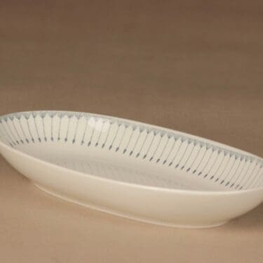 Arabia Heini sillivati, valkoinen, harmaa, suunnittelija Raija Uosikkinen, kuparipainokoriste