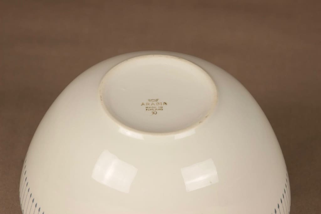 Arabia Heini kulho, punainen, lysteri, suunnittelija Raija Uosikkinen, kuparipainokoriste kuva 2