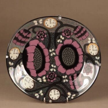 Arabia Elegance 6 taidekeramiikkalautanen, Kello, suunnittelija Birger Kaipiainen, Kello, Pro Arte, numeroitu