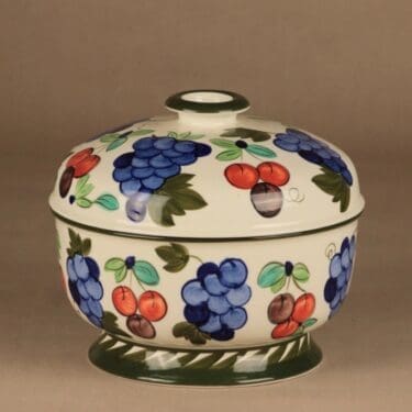 Arabia Palermo terriini, 2,85 l, suunnittelija Dorrit von Fieandt, 2,85 l, käsinmaalattu, signeerattu