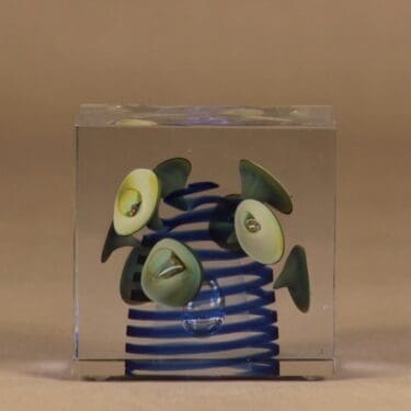 Iittala Vuosikuutio taidelasi, signeerattu, numeroitu, suunnittelija Oiva Toikka, signeerattu, numeroitu