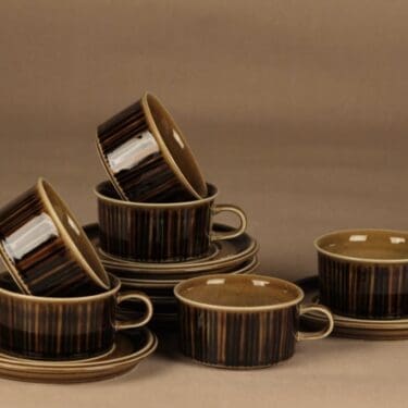 Arabia Kosmos teekuppi, puhalluskoriste, 6 kpl, suunnittelija Gunvor Olin-Grönqvist, puhalluskoriste, puhalluskoriste