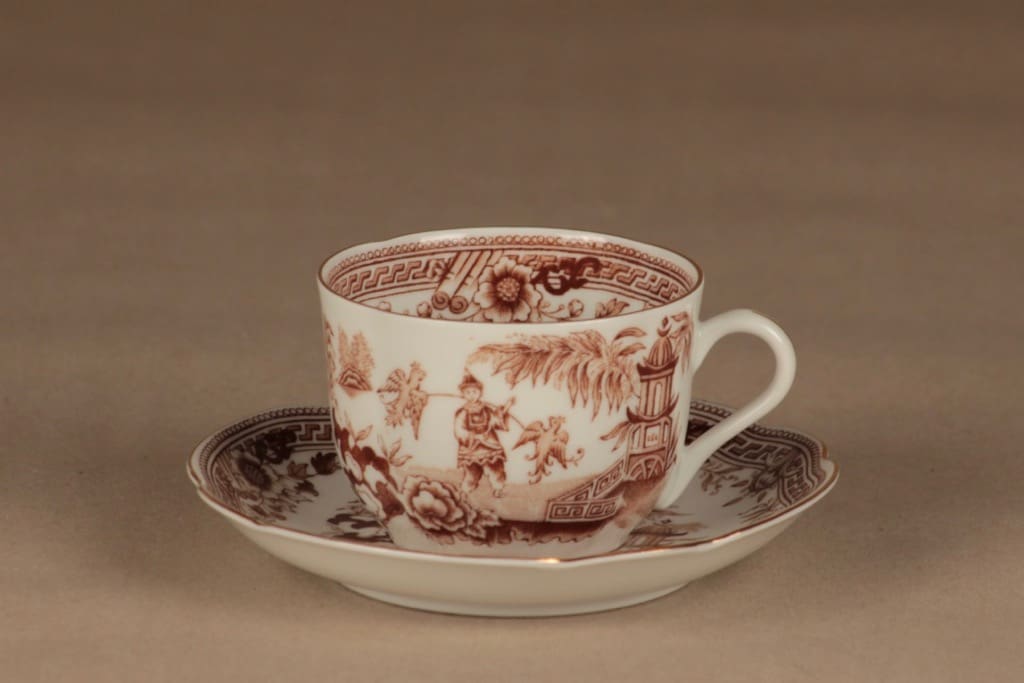 Arabia Singapore teekuppi, ruskea, suunnittelija tuntematon,