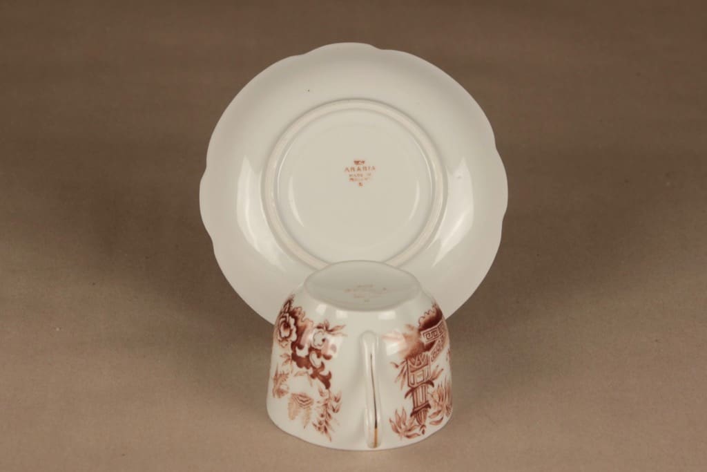 Arabia Singapore teekuppi, ruskea, suunnittelija tuntematon, kuva 3