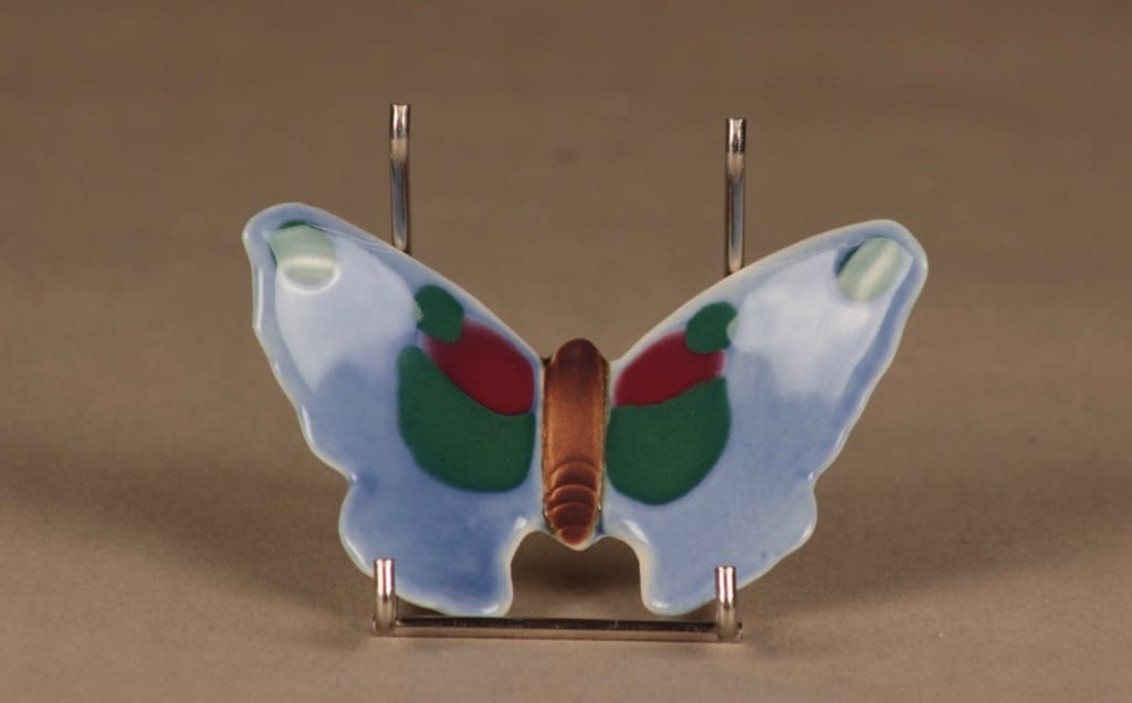 Arabia HLS butterfly wall decorative, blue designer Heljä Liukko-Sundström