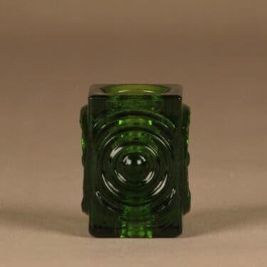 Riihimäen lasi Rengas maljakko/kynttilänjalka, vihreä, suunnittelija Tamara Aladin,