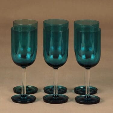 Riihimäen lasi Harlekiini mehulasi, 15 cl, 6 kpl, suunnittelija Nanny Still, 15 cl, jalallinen