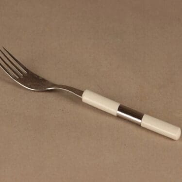 Hackman Festivo haarukka, teräs, valkoinen, suunnittelija Ahti Majuri,