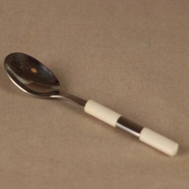 Hackman Festivo pikkulusikka, teräs, valkoinen, suunnittelija Ahti Majuri,