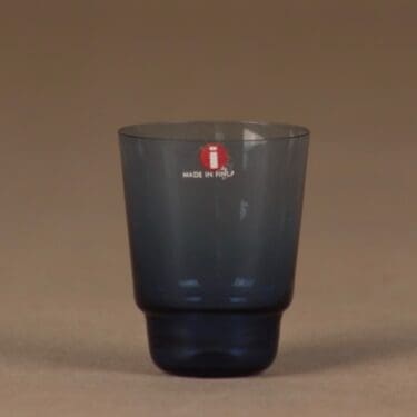 Iittala i-106 snapsilasi, sininen, suunnittelija Timo Sarpaneva,