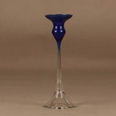 Kumela 354 kynttilänjalka, sininen, kirkas, suunnittelija Marjut Kumela,