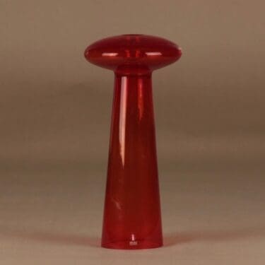 Iittala Atlas kynttilänjalka, punainen, suunnittelija Harri Koskinen,