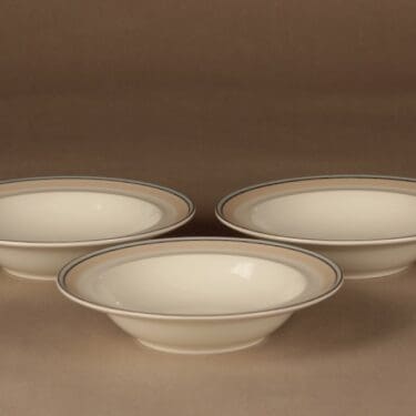 Arabia Lampi lautanen, syvä, 3 kpl, suunnittelija Stig Lindberg, syvä, raitakoriste