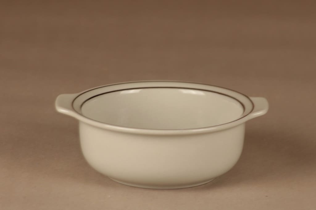 Arabia Fennica aamiaiskulho, korvallinen, suunnittelija Richard Lindh, korvallinen, raitakoriste