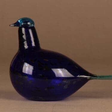 Iittala lintu , Sinikki, suunnittelija Oiva Toikka, Sinikki, signeerattu