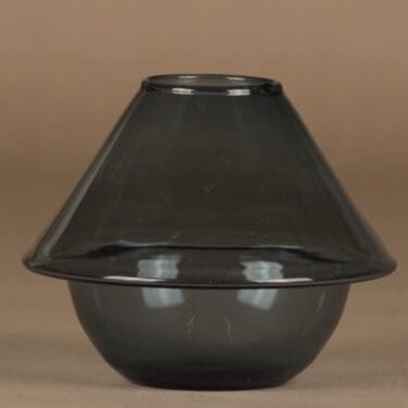 Riihimäen lasi Hyrrä maljakko, harmaa, suunnittelija Helena Tynell,