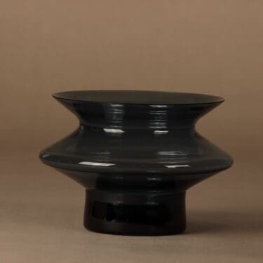 Riihimäen lasi Hyrrä maljakko, siniharmaa, suunnittelija Helena Tynell,