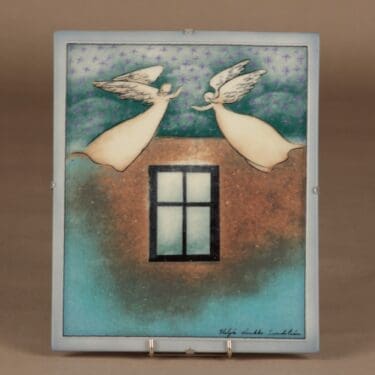 Arabia HLS seinätaulu, Kotien Enkelit, suunnittelija Heljä Liukko-Sundström, Kotien Enkelit, enkeli, koti