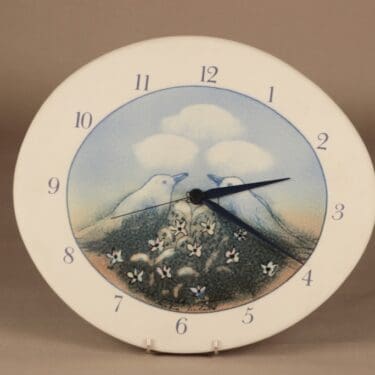 Arabia HLS seinäkello, Lintu sininen, suunnittelija Heljä Liukko-Sundström, Lintu sininen, lintu, kello
