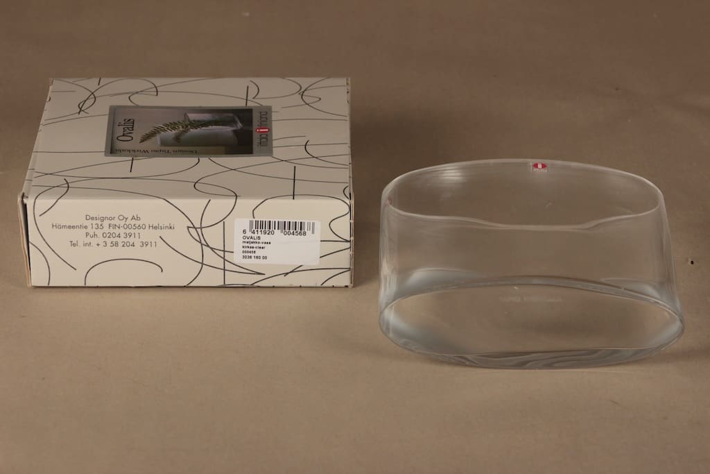 Iittala Ovalis maljakko, signeerattu, suunnittelija Tapio Wirkkala, signeerattu kuva 2
