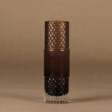 Riihimäen lasi 1492 maljakko, ruskeanharmaa, suunnittelija Tamara Aladin,