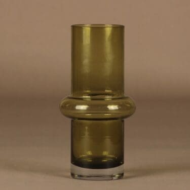 Riihimäen lasi maljakko, vihreä, suunnittelija Tamara Aladin,