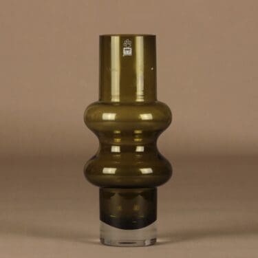 Riihimäen lasi Solmuke maljakko, vihreä, suunnittelija Tamara Aladin,