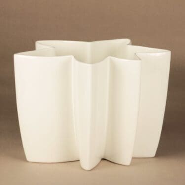 Iittala Carambola  maljakko, valkoinen, suunnittelija Heikki Orvola, Pro Arte