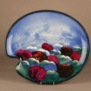 Arabia HLS seinälaatta, uniikki, suunnittelija Heljä Liukko-Sundström, uniikki, käsinmaalattu