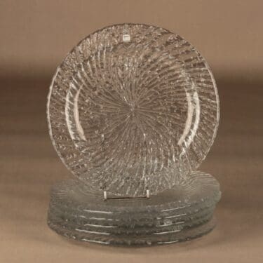 Riihimäen lasi Tupru lautanen, 24.5 cm, 6 kpl, suunnittelija Nanny Still, 24.5 cm