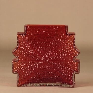 Riihimäen lasi Stellaria maljakko, oranssi, suunnittelija Nanny Still,