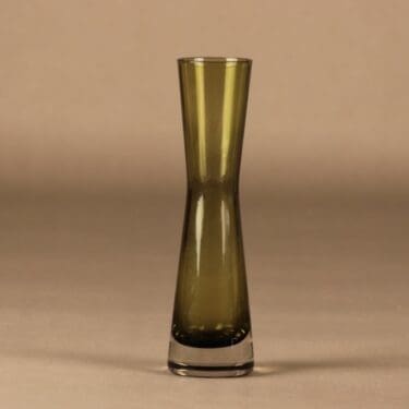 Riihimäen lasi 1318 maljakko, vihreä, kirkas, suunnittelija tuntematon,