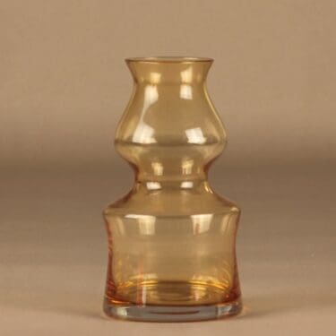 Riihimäen lasi maljakko, amber, suunnittelija Tamara Aladin,