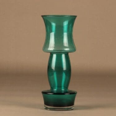 Riihimäen lasi maljakko, turkoosinvihreä, suunnittelija ,