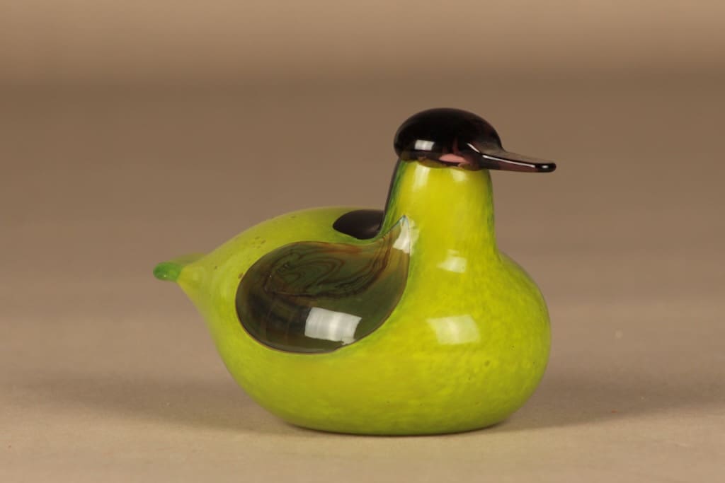 Nuutajärvi lintu , Tavi, suunnittelija Oiva Toikka, Tavi , signeerattu kuva 2