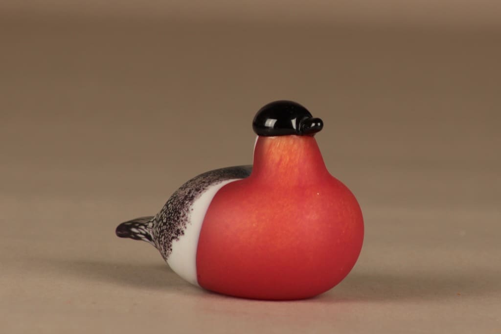 Nuutajärvi lintu , Punatulkku, suunnittelija Oiva Toikka, Punatulkku, signeerattu kuva 2