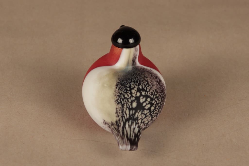 Nuutajärvi lintu , Punatulkku, suunnittelija Oiva Toikka, Punatulkku, signeerattu kuva 4